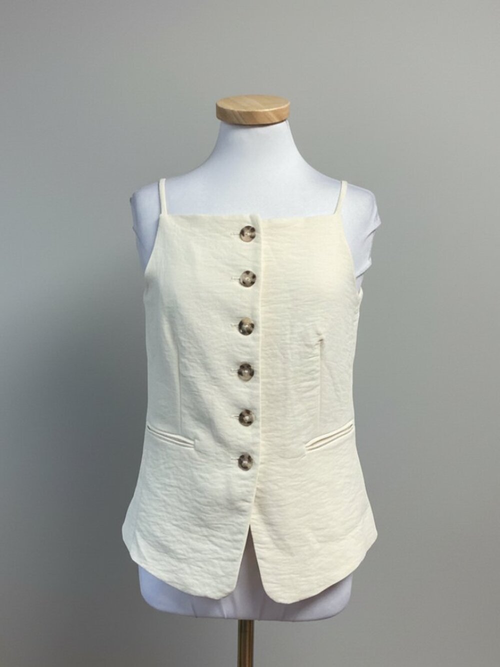 Christian Lacroix ivory sleeveless blouse, size 6, NEW WITH TAGS!